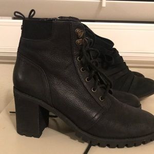 Laced up combat booties